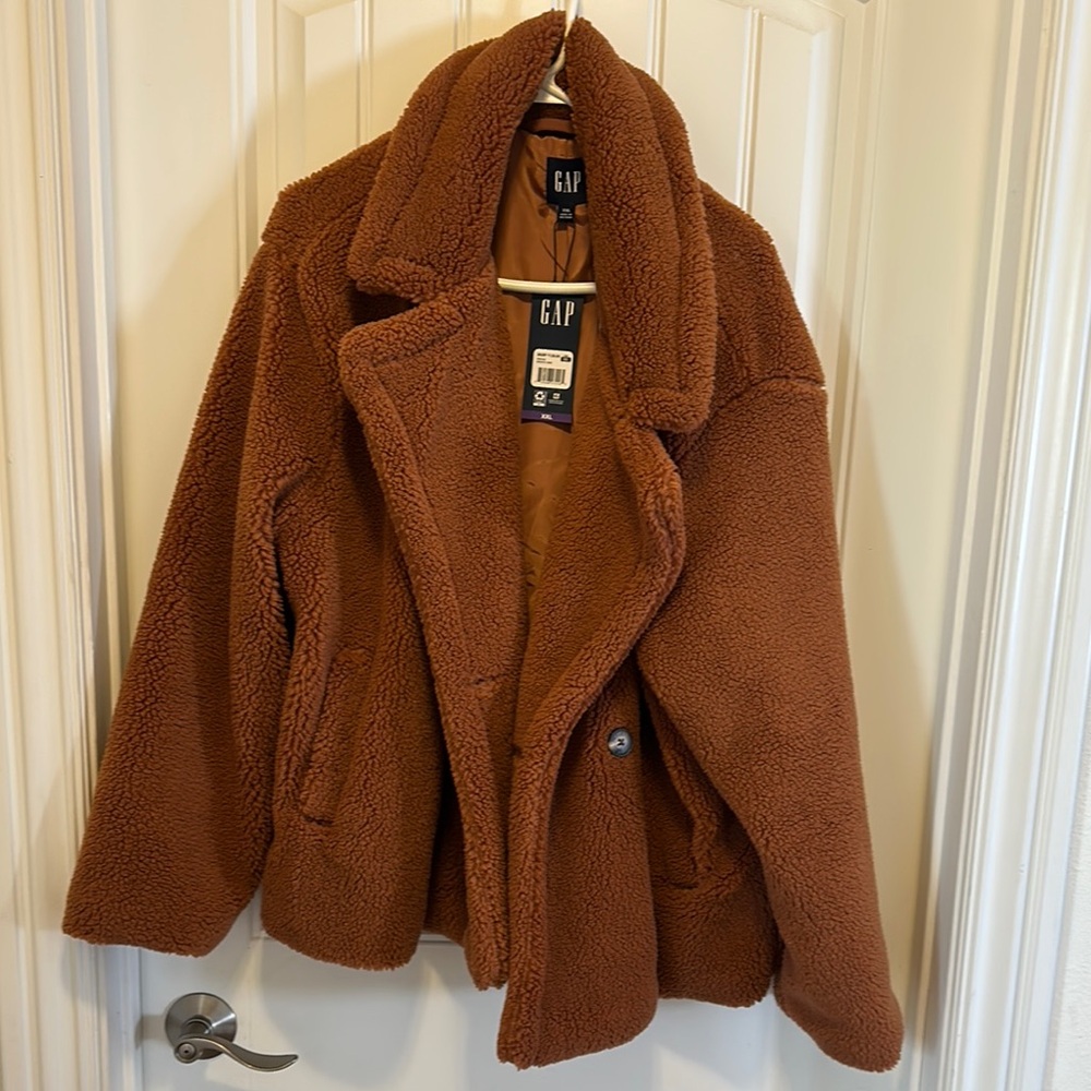NWT GAP Brown Sherpa Jacket - Picture 2 of 7